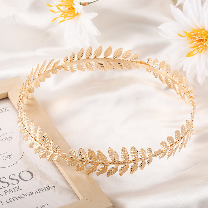 Wholesale bride leaf headband bride golden leaf headdress hair accessories crown headband Christmas