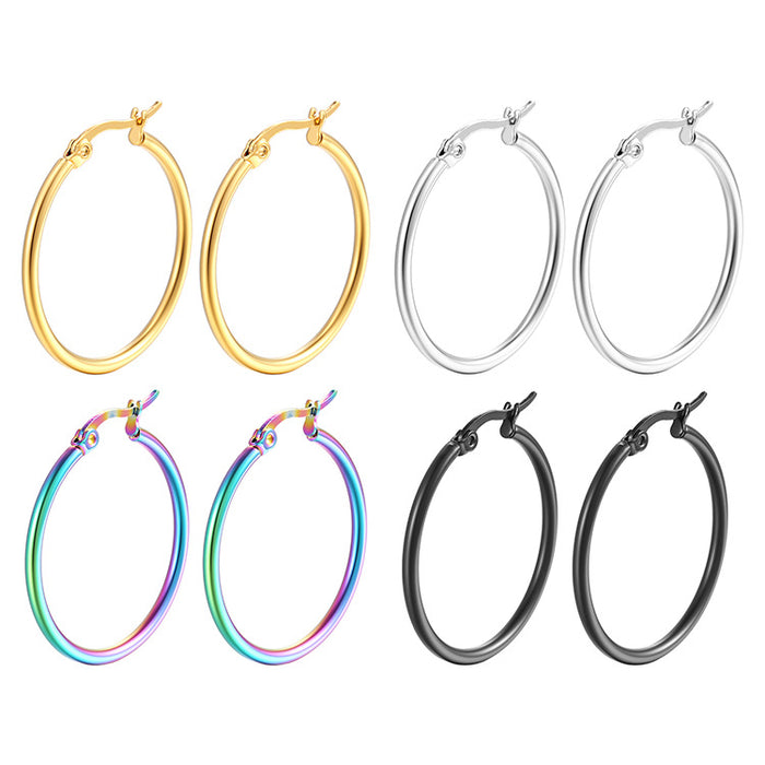Wholesale Stainless steel circle statement earrings