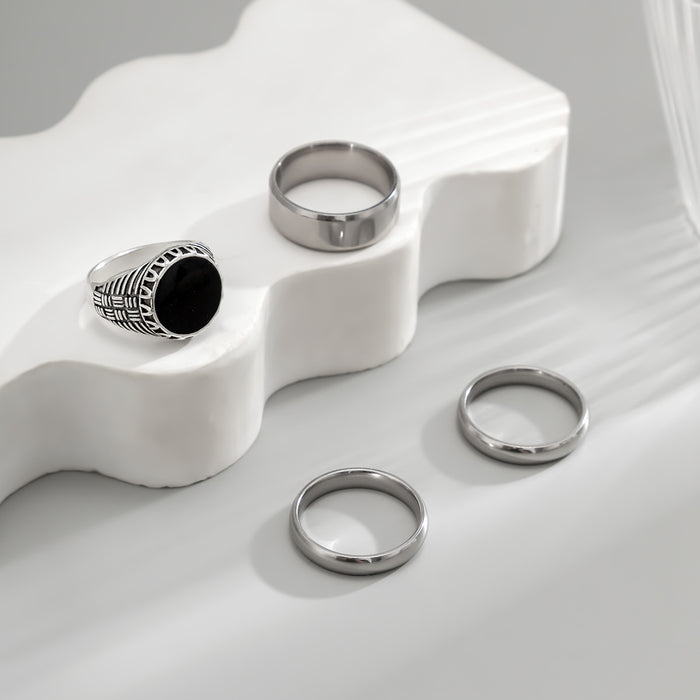 Wholesale Stainless steel ring, high-end, fashionable and personalized set, men's popular ring set