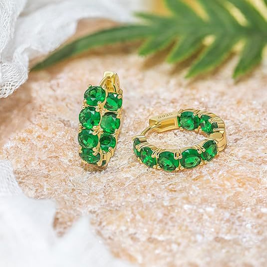 Wholesale Grandmother green circle earrings, light luxury, high-end design, diamond studded, personalized temperament, earrings, earrings
