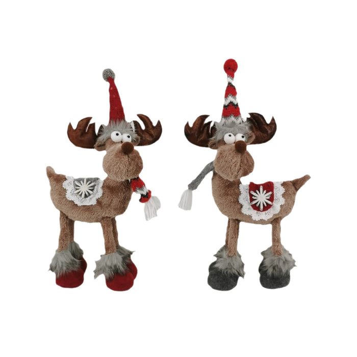 Wholesale Elk Doll Four Leg Standing Doll Santa Holiday Claus Snowman Doll Window Decorations Pendulum