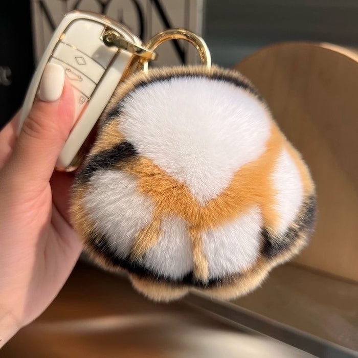 Wholesale Mao car keychain pendant, plush couple gift, niche