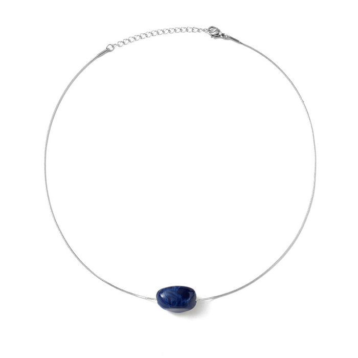 Wholesale Simple and versatile stainless steel snake bone chain with acrylic beads