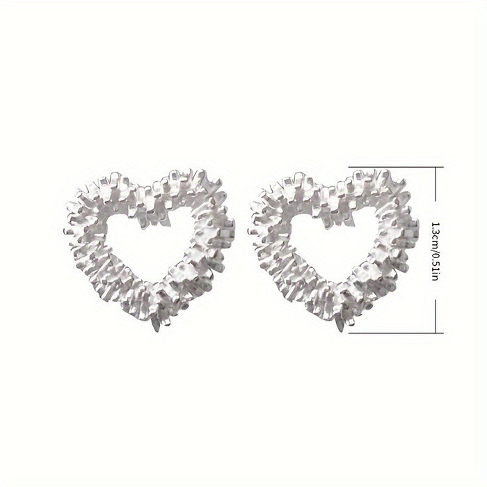 Wholesale Broken Silver Heart Earrings for Women JDC-ES-DX007