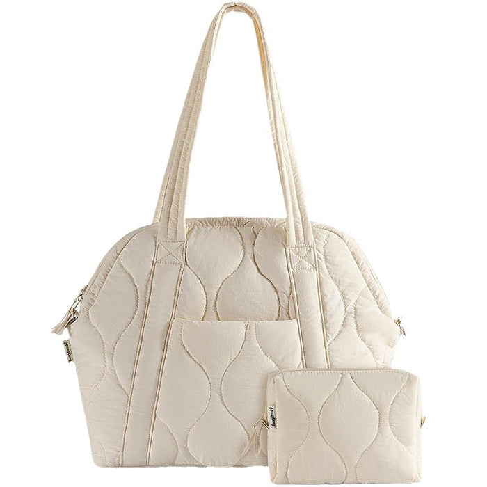 Wholesale Large-capacity cotton bag,  fashionable and simple one-shoulder underarm bag with small bag,  waterproof diamond tote bag