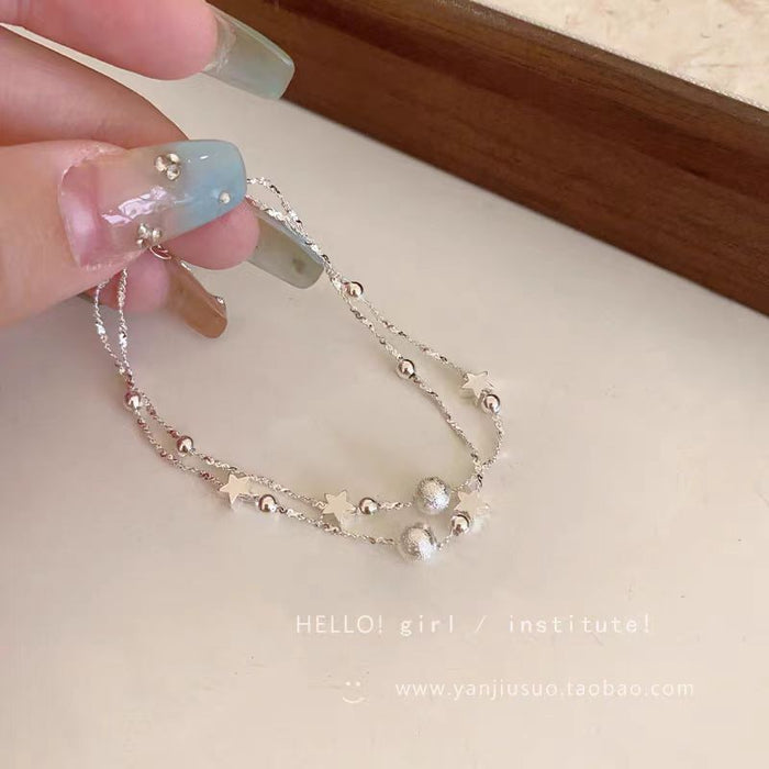 Wholesale Double layered pearl bracelet for girls, new niche design, versatile bracelet accessory