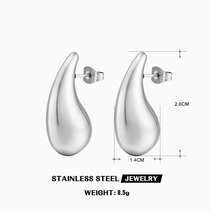 Wholesale Womens Stainless Steel teardrop Gold Plated Earrings