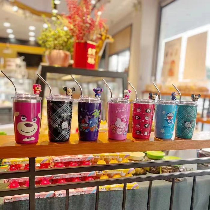 Wholesale Bear Thermos Cup Straw Cup Water Cup Coffee Cup Office Cup