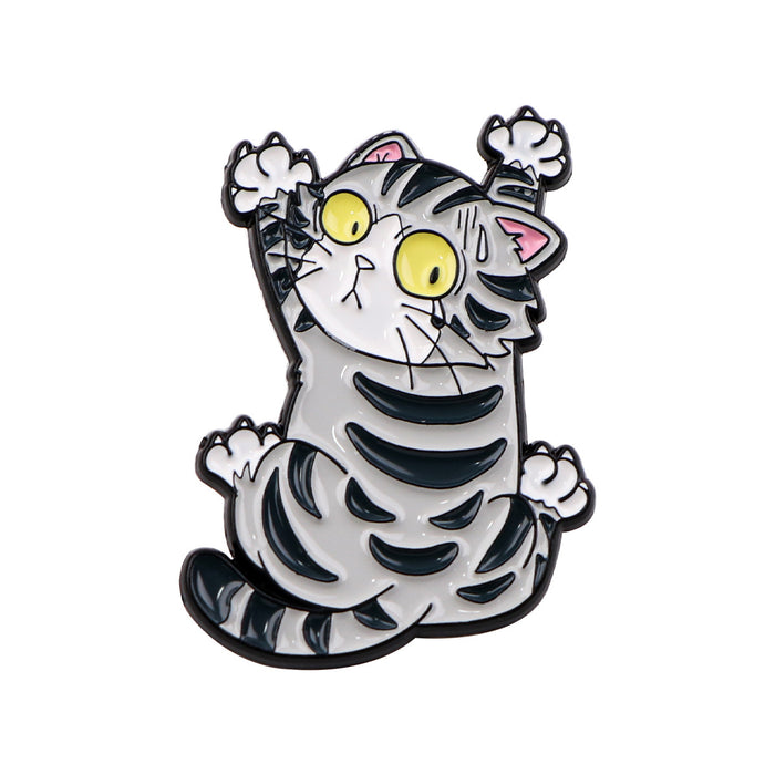 Wholesale Cartoon cute cat brooch badge clothing backpack decorative alloy