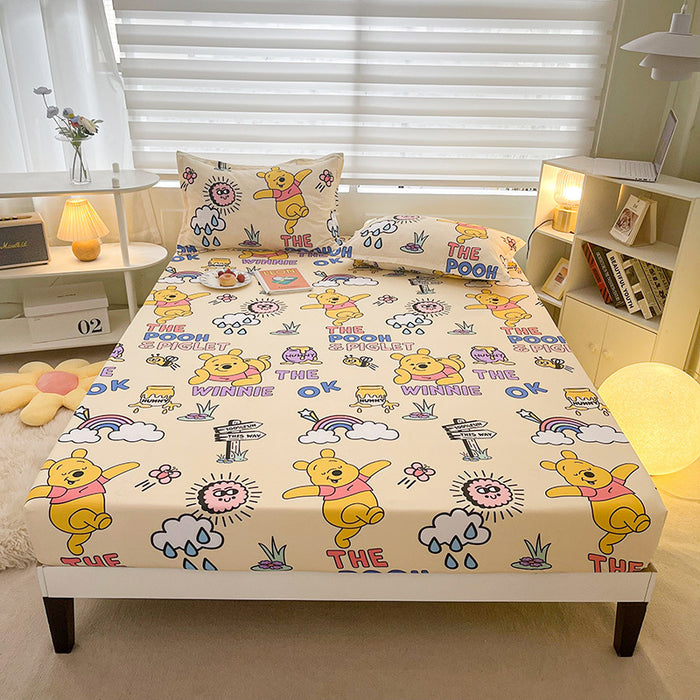 Wholesale A-level Cloud Washed Cotton Cute Cartoon Girl Heart Dormitory Bed Sheets JDC-SEE-AiErMei006