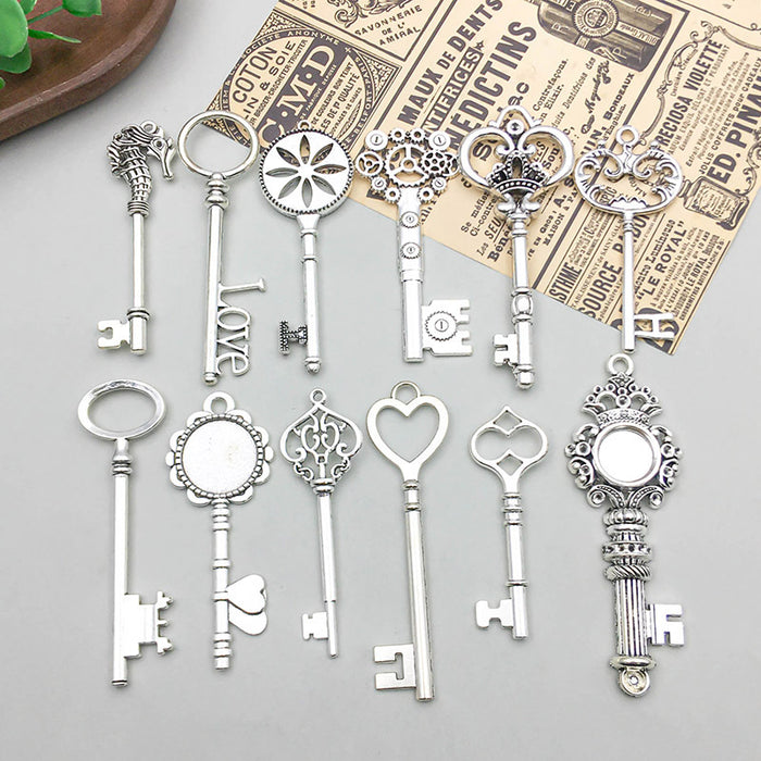 Wholesale Zinc alloy simulated key-shaped  DIY beads pendants