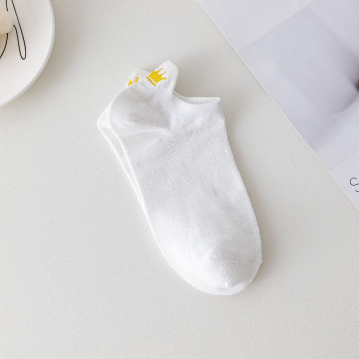 Wholesale Socks Cotton Shallow Socks Embroidered Small Flower Cartoon Short Ship Socks at the Heel