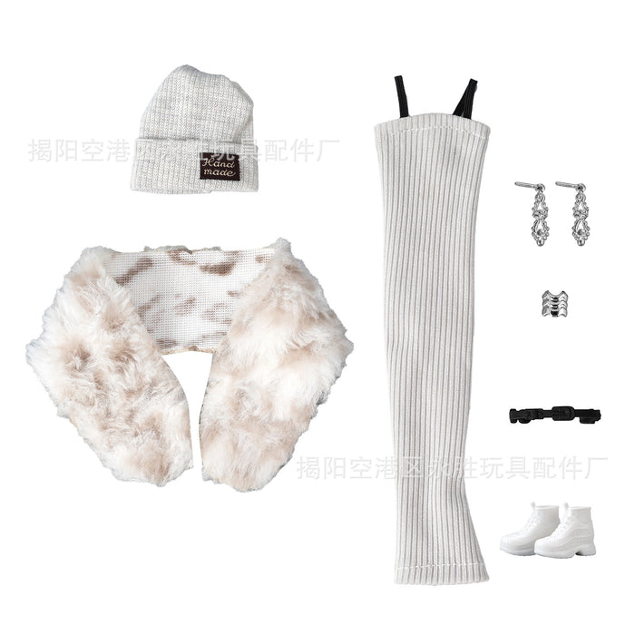 Wholesale double plush long tube skirt doll hat