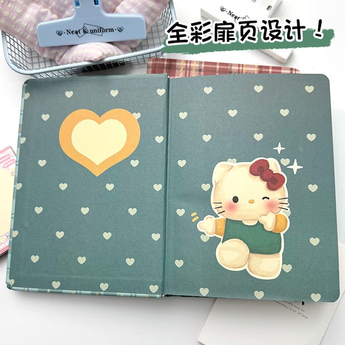 Wholesale Green Plaid Cat Notebook Cute Cartoon Book Student' s Journa