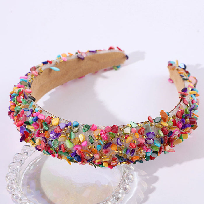 Wholesale Dopamine color headband fashionable and versatile sweet style Baroque colorful gem headband