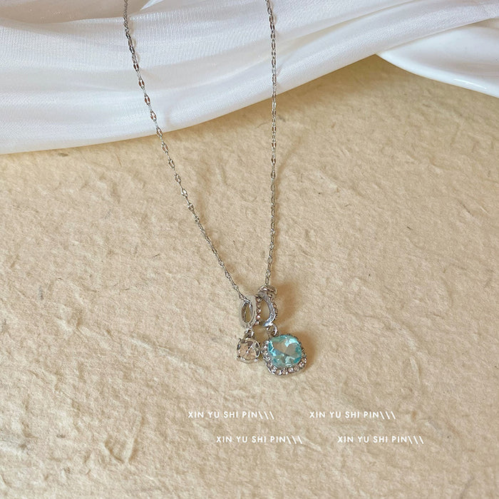 Wholesale Zircon necklace, light luxury and fashionable commuting necklace, collarbone chain pendant, necklace