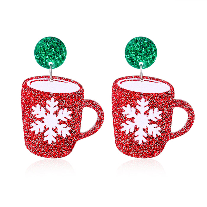 Wholesale 3pcs Christmas Series Christmas Tree Grass Ring Bell Gingerbread Man Zinc Alloy Earrings JDC-ES-BinL011