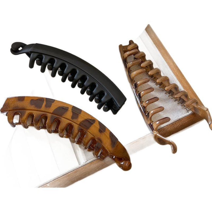 Wholesale Leopard Banana Hairpin Women's l Clip Elegant Back of Head Clip Headwear