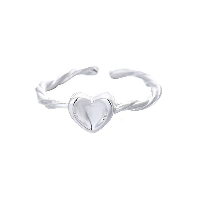 Wholesale Pure silver minimalist twisted wire ring with personalized design, circular ring, open ring, silver ring