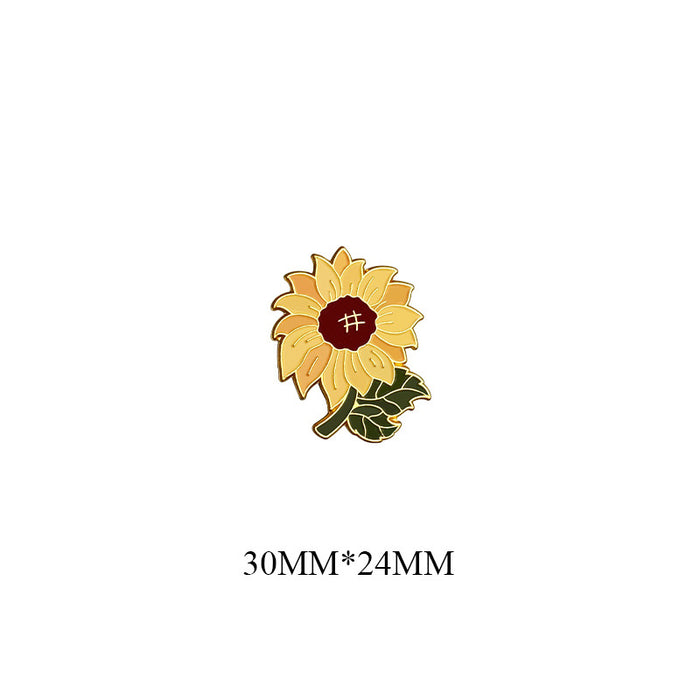 Wholesale Lily Sunflower Flower Brooch Cute Personalized Plant Badge Pin Badge Chest Badge Bag Decoration Creative Medal