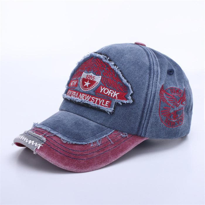 Wholesale Baseball cap, washed cotton, men's used adhesive cloth, duck tongue cap, hat