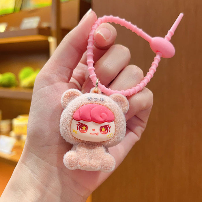 Wholesale Cartoon Flocked  Bear Pendant Cute Bag Desktop Decoration