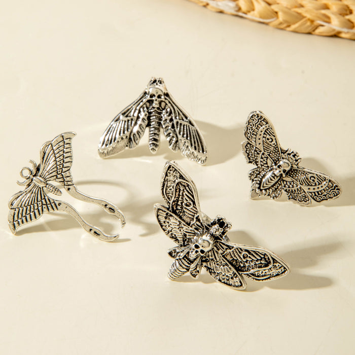Wholesale Gothic Insect Skull Ring Set Alloy Electroplated Fashion Accessory MOQ≥200