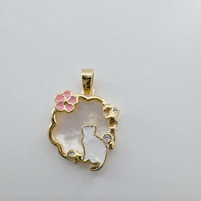 Wholesale Koi Fish Mother-of-Pearl Pendant Copper Electroplated Jewelry Accessory MOQ≥2