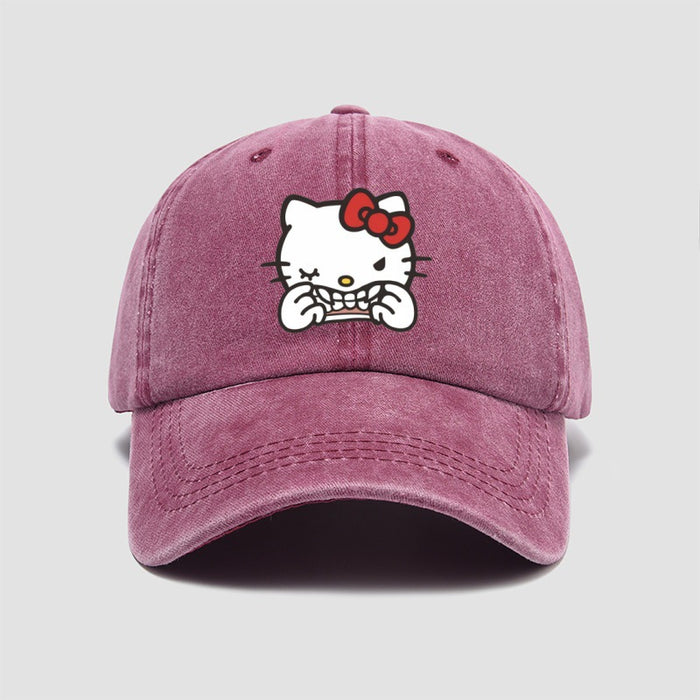 Wholesale Washed cotton printed hat for vintage baseball cap, soft top sun hat