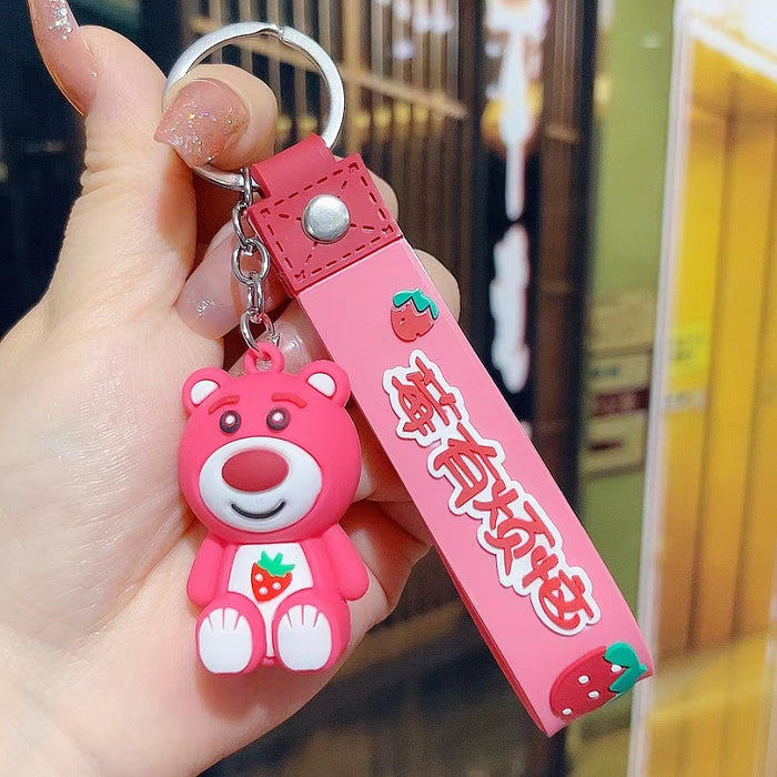 Wholesale Cartoon  bear keychain cute key chain doll claw  silicone key pendant car bag ornaments