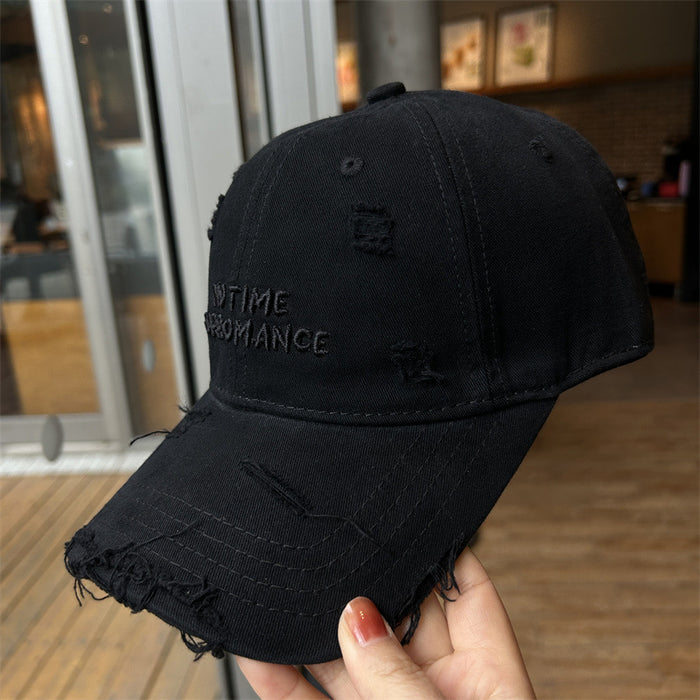 Wholesale Holed Baseball Cap Women's Letter Embroidered Cap large Wide Brim Soft Top