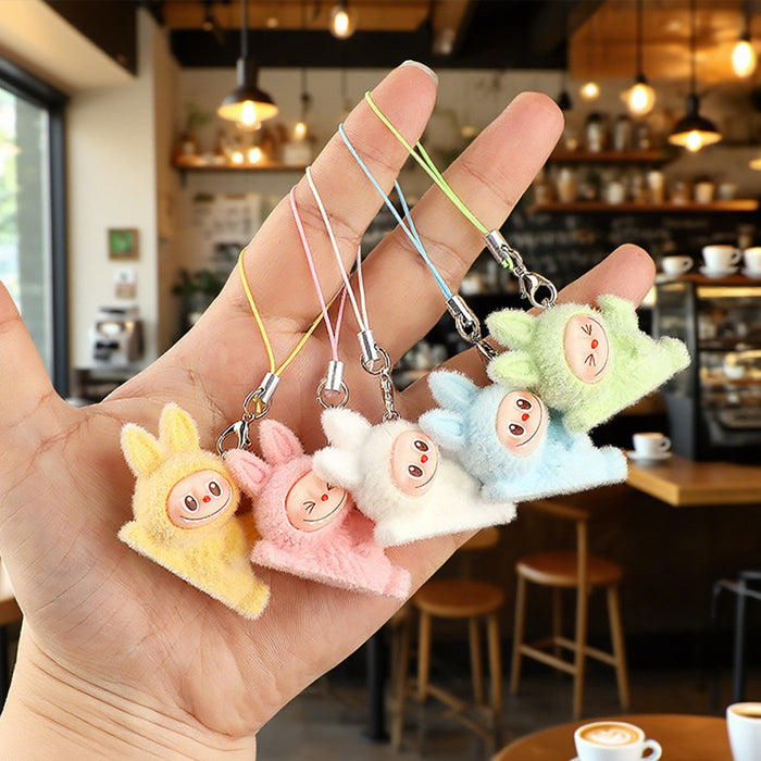 Wholesale Resin flocked side-lying yoga cartoon keychain
