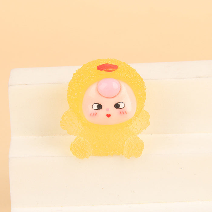 Wholesale Gradient doll resin glow-in-the-dark cute particle keychain