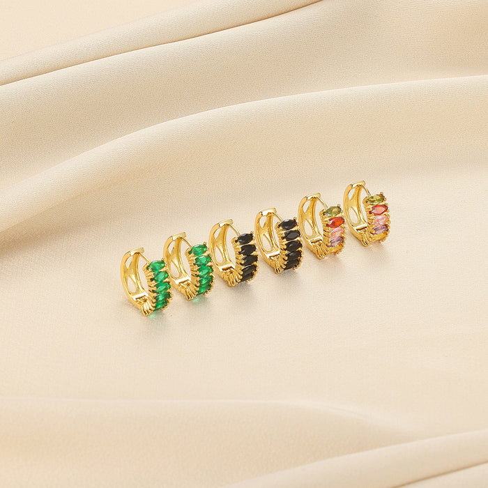 Wholesale Copper-Plated 18K Gold Earrings Elegant Hoop Light Luxury Earrings