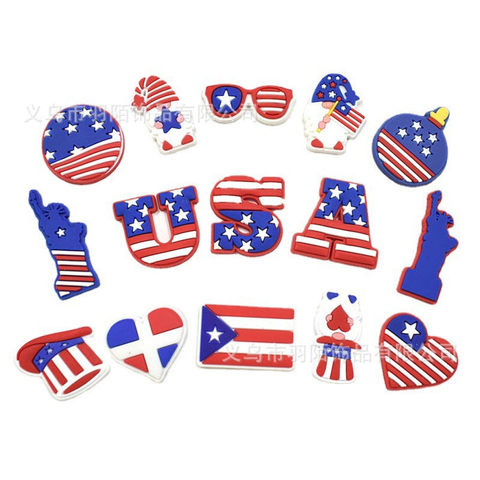 Wholesale 20PCS Independence Day Silicone Beads JDC-BDS-HongZhou009