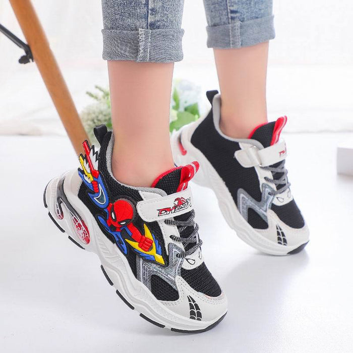 Wholesale Children's Sports Shoes Spider Man Boys' Mesh Single Shoes Breathable Primary School Running Casual Shoes JDC-KS-SB007