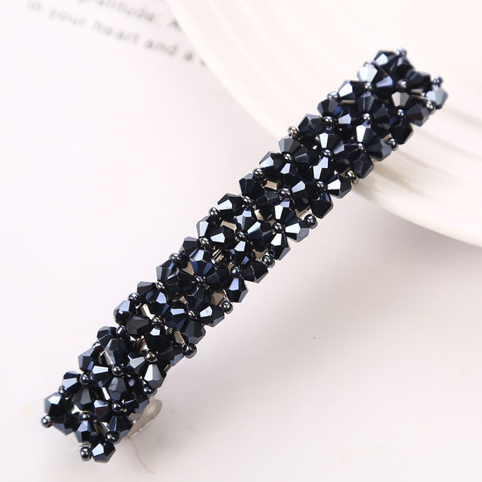 Wholesale Woven Clip Headwear Women's Side Clip Simple Crystal Hairpin Girl Crystal