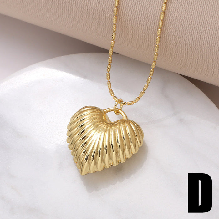 Wholesale Love Pendant Necklace Women's Copper Plated Real Gold JDC-NE-AS006