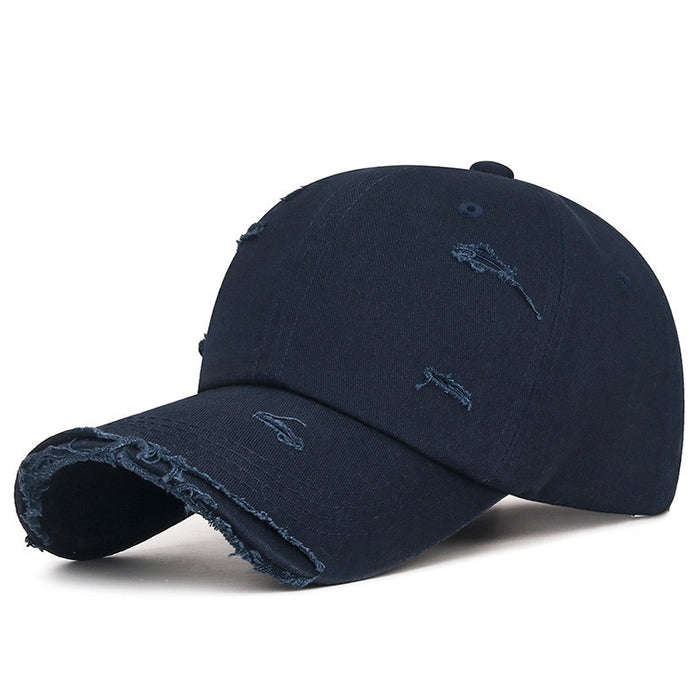 Wholesale Retro minimalist perforated baseball cap with soft top, versatile and sun resistant, casual duck tongue hat
