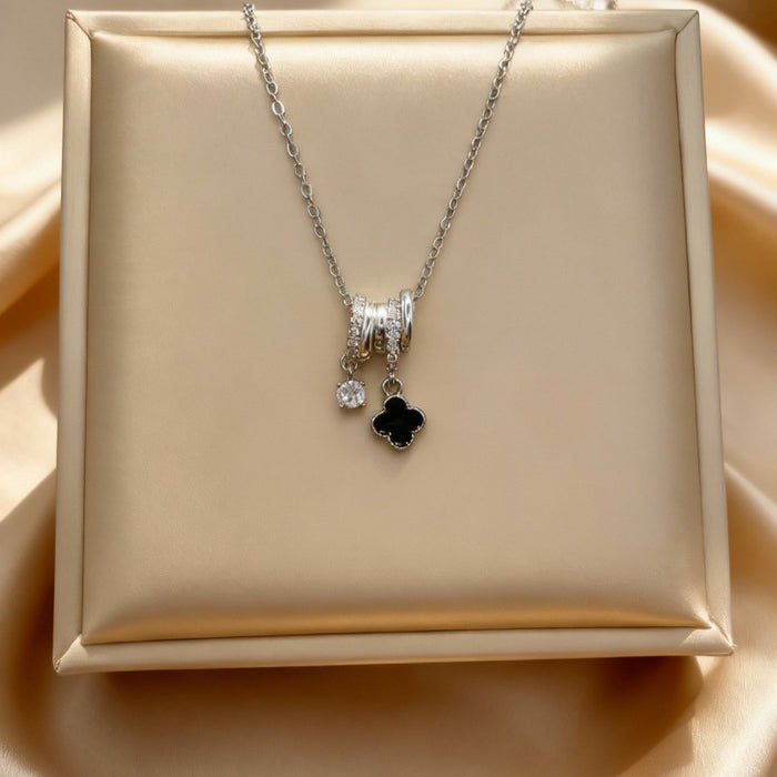 Wholesale Full Diamond Four-Leaf Clover Pendant Necklace for Women choker necklace