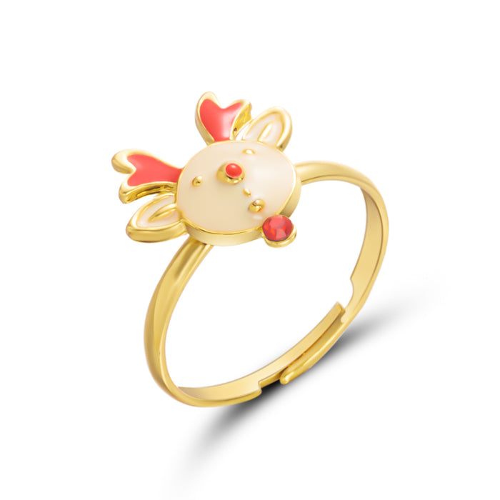 Wholesale Christmas Ring Set Cartoon Christmas Tree,  Old Man,  Elk Pattern Bracelet