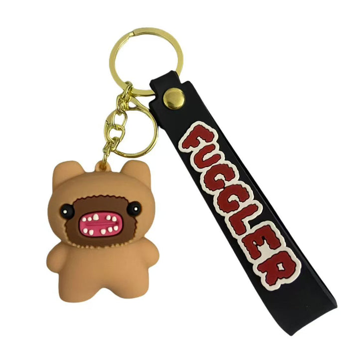 Wholesale Cute Monster Doll PVC Soft Rubber Tooth Treasure Ugly Cute Funny Keychain Blind Box Accessories