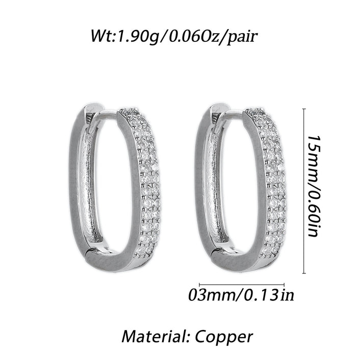 Wholesale Zircon Earrings High-end Geometric Jewelry JDC-ES-YJ001