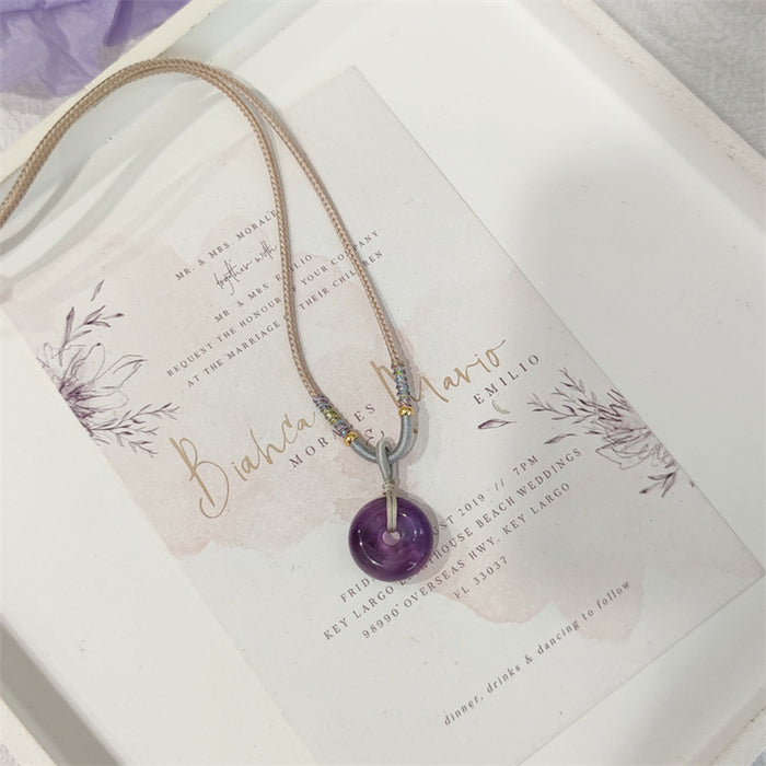 Wholesale Minimalist new necklace, minimalist temperament, purple pendant, collarbone chain