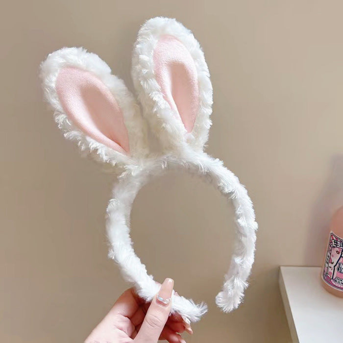 Wholesale Cute bow bunny ears lace trim plush headband