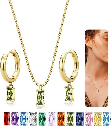 Wholesale Simple retro high-end gold plated earrings with a temperament of green square zirconia earrings