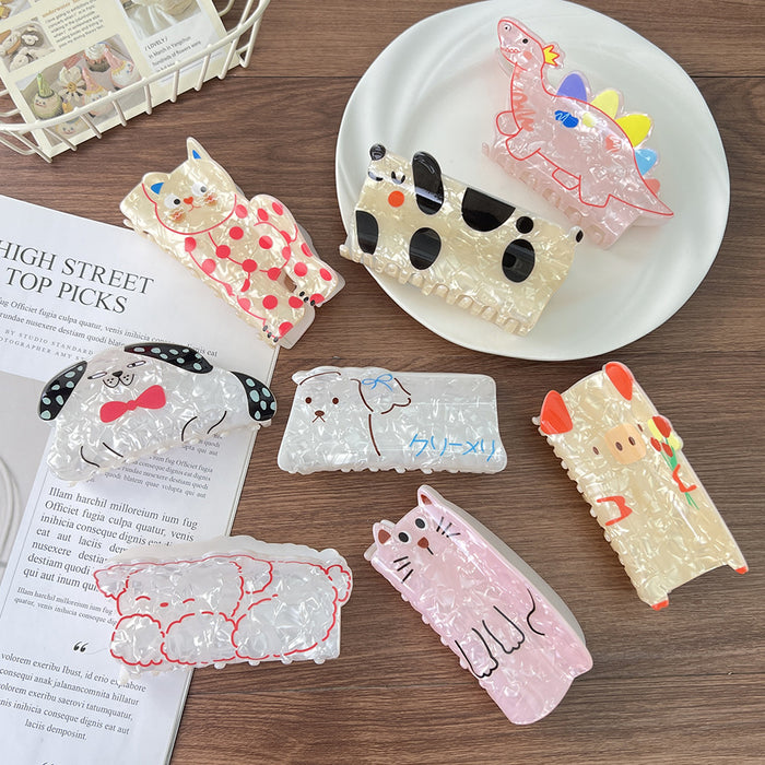 Wholesale Acrylic Cartoon Cat and Dog Claw Hair Clips for Women Everyday Styling