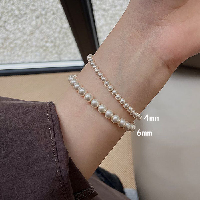 Wholesale Retro minimalist pearl elastic bracelet, light luxury fashion bracelet, versatile temperament bracelet, and accessories