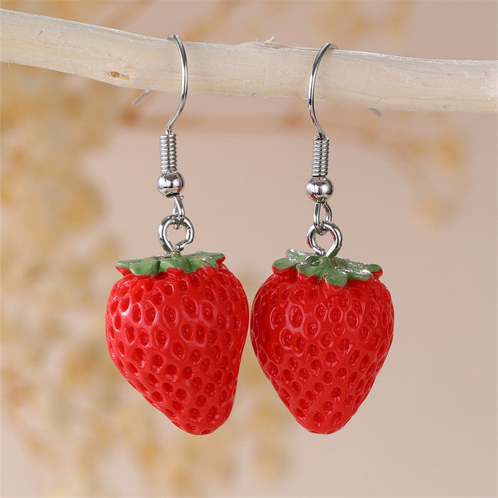 Wholesale Purple Grape Resin Earrings Trendy Fashion Accessory