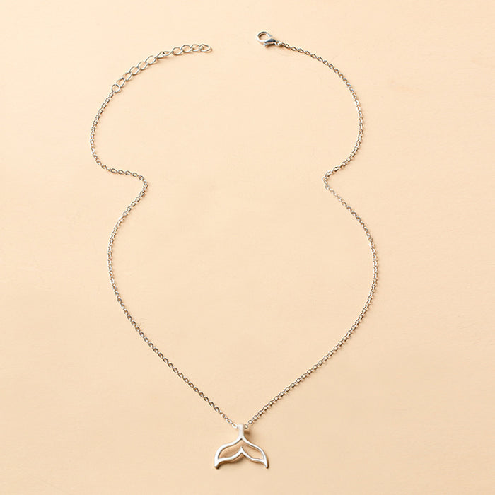 Wholesale Versatile Metal Dolphin Tail Necklace Alloy Mermaid Tail Pendant Necklace